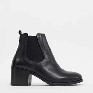 Asos Depp leather heeled chelsea boots
